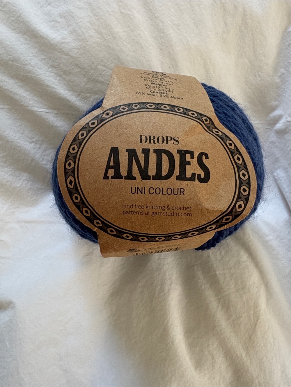 Drops Andes Uni Colour Alpaca-Wool Blend Yarn - Navy Blue